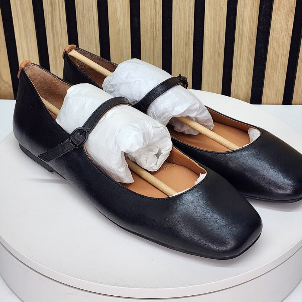 NEW - Gentle Souls Wynona Women’s Black Mary Jane Flats Leather Shoes - Size 9.5